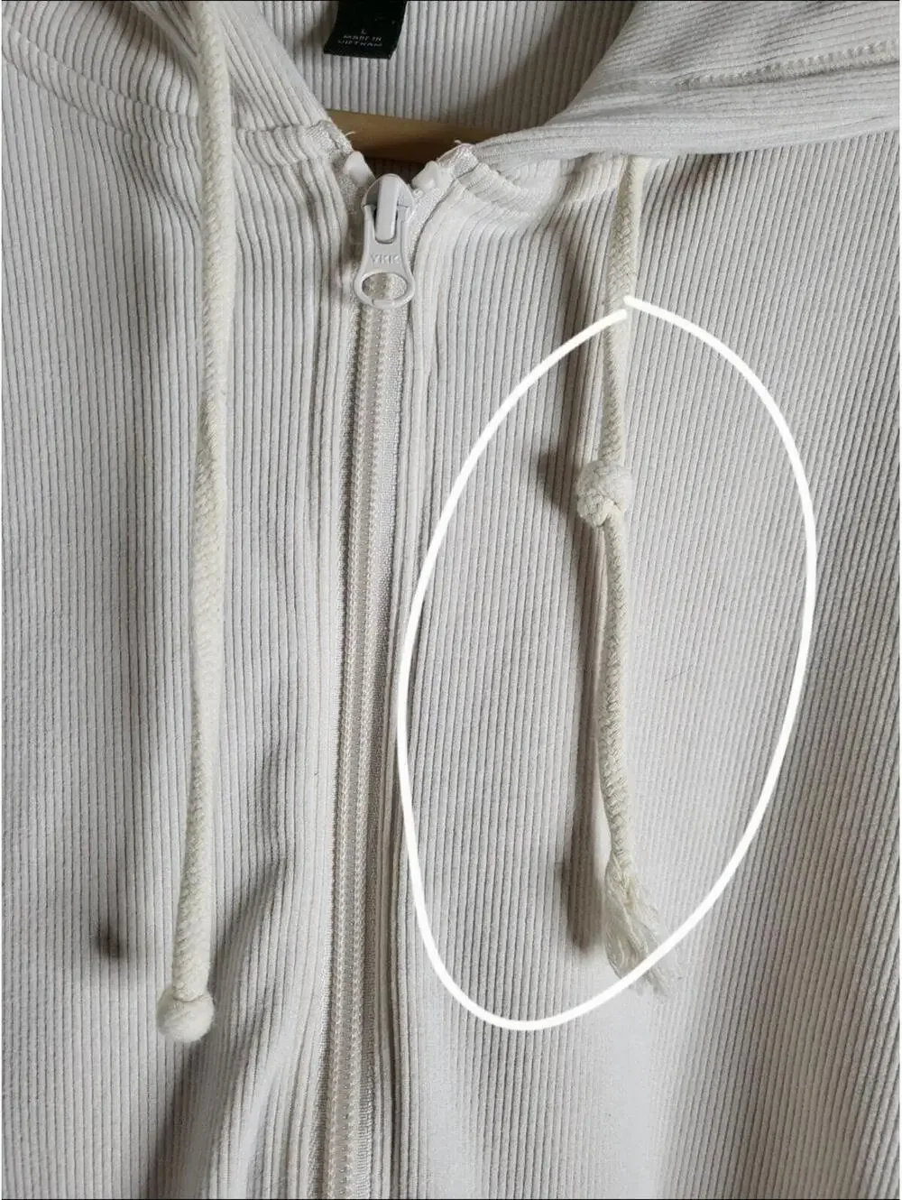 Wild Fable Cream Colored Cropped Ribbed Zip Up Hoodie Size Large - Picture 7 of 9